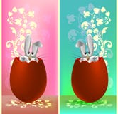 Set Of Designs For The Easter Rabbit In The Egg Royalty Free Stock Photo