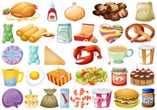Set Of Different Foods Stock Image Set Of Different Foods Stock Image
