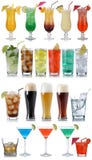 Set Of Drinks, Cocktails, Cola, Beer, Water And Whisky Stock Images Set Of Drinks, Cocktails, Cola, Beer, Water And Whisky Stock Images