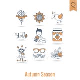 Set Of Flat Autumn Icons Royalty Free Stock Photo Set Of Flat Autumn Icons Royalty Free Stock Photo