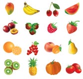 Set Of Fruits And Vegetables Stock Photos Set Of Fruits And Vegetables Stock Photos