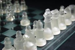 Set Of Glass Chess Stock Photos