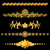 Set Of Gold Dividers Stock Photo