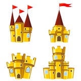 Set Of Gold Fairy Castles Royalty Free Stock Images