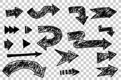 Set Of Hand Draw Sketch Of Arrow Royalty Free Stock Images Set Of Hand Draw Sketch Of Arrow Royalty Free Stock Images