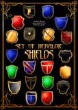 Set Of Heraldic Shields. (Vector) Stock Photography