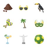 Set Of Icons On The Subject Of Brazil. Brazilian National Attractions. Brazil Country Aicon In Set Collection On Cartoon Stock Photography Set Of Icons On The Subject Of Brazil. Brazilian National Attractions. Brazil Country Aicon In Set Collection On Cartoon Stock Photography