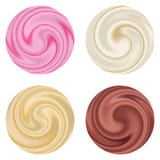 Set Of Milk Yogurt Cream Curl Isolated. Royalty Free Stock Photography Set Of Milk Yogurt Cream Curl Isolated. Royalty Free Stock Photography