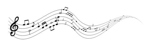 Set Of Musical Notes On Five-line Clock Notation Without A Feature. Treble Clef. Vector Illustration. Stock Image Set Of Musical Notes On Five-line Clock Notation Without A Feature. Treble Clef. Vector Illustration. Stock Image