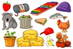 Set Of Various Animals And Objects Stock Photos Set Of Various Animals And Objects Stock Photos