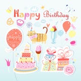 Set Of Vector Birthday Party Elements Royalty Free Stock Photography