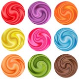 Set Of Yogurt Cream Curl Or Lollipop. Royalty Free Stock Photo Set Of Yogurt Cream Curl Or Lollipop. Royalty Free Stock Photo