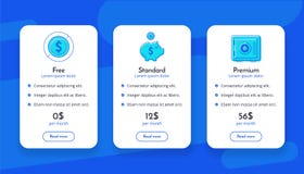 Set of offer tariffs. ui ux vector banner for web app. vector illustration Set of offer tariffs. ui ux vector banner for web app. vector illustration