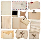 Set of old paper sheets, book, envelope, postcards royalty free stock images Set of old paper sheets, book, envelope, postcards royalty free stock images