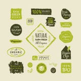 Set of organic food labels and elements royalty free illustration Set of organic food labels and elements royalty free illustration