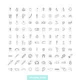Set of outline food icons