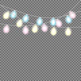 Set of overlapping, glowing string lights. Christmas glowing lights. Garlands, Christmas decorations. vector illustration Set of overlapping, glowing string lights. Christmas glowing lights. Garlands, Christmas decorations. vector illustration