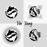 Set pattern of Yin Yang Koi fish isolated illustrations. stock illustration Set pattern of Yin Yang Koi fish isolated illustrations. stock illustration