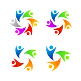 Set Pełnego koloru logo szablonu ludzie royalty ilustracja Set Pełnego koloru logo szablonu ludzie royalty ilustracja