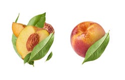 Set with peaches, three exclusive collage with peaches stock photos Set with peaches, three exclusive collage with peaches stock photos