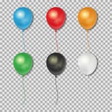 Set of realistic balloons isolated on transparent background. Vector illustration. stock illustration Set of realistic balloons isolated on transparent background. Vector illustration. stock illustration
