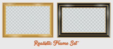Set of realistic frame in black and gold color Royalty Free Stock Images Set of realistic frame in black and gold color Royalty Free Stock Images