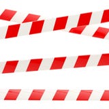 Set of red and white glossy barrier tapes stock illustration Set of red and white glossy barrier tapes stock illustration