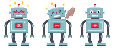 Set of robots on a white background. royalty free illustration Set of robots on a white background. royalty free illustration