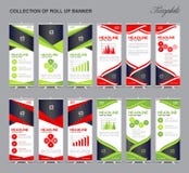 Set of Roll Up Banner Design polygon background stock illustration Set of Roll Up Banner Design polygon background stock illustration