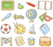 Set of 16 school thing representing different subjects