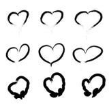 Set Of Scribbled Hearts. Vector grunge style icons collection. Vector illustration of the brush hand drawn sketchy stock illustration Set Of Scribbled Hearts. Vector grunge style icons collection. Vector illustration of the brush hand drawn sketchy stock illustration