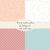 Set of seamless backgrounds with dots. Templates of circles. Retro style. Vector illustration. vector illustration Set of seamless backgrounds with dots. Templates of circles. Retro style. Vector illustration. vector illustration