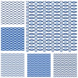 Set of seamless patterns - blue waves vector illustration Set of seamless patterns - blue waves vector illustration