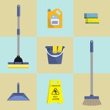 Set of seven icons of cleaning products stock illustration Set of seven icons of cleaning products stock illustration