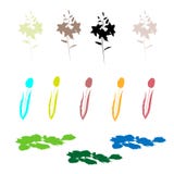 Set of shadows and contours of spring flowers stock illustration Set of shadows and contours of spring flowers stock illustration