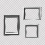Set of silver frame on white background. Classic style composition. Blank picture frame template. Modern design element f royalty free illustration Set of silver frame on white background. Classic style composition. Blank picture frame template. Modern design element f royalty free illustration