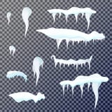Set of snow icicles on transparent background. Vector illustration stock illustration Set of snow icicles on transparent background. Vector illustration stock illustration