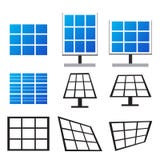 Set of solar panels in many style vector illustration Set of solar panels in many style vector illustration