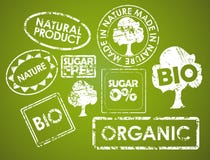Set of stamps for organic food