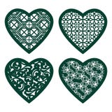 Set stencil lacy hearts with carved openwork pattern. Template for interior design, layouts wedding cards, invitations, etc. Image royalty free illustration Set stencil lacy hearts with carved openwork pattern. Template for interior design, layouts wedding cards, invitations, etc. Image royalty free illustration