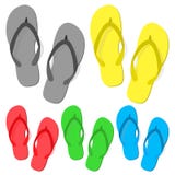 Set of summer flip flops stock illustration Set of summer flip flops stock illustration