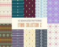 Set of ten ethnic seamless patterns. stock illustration Set of ten ethnic seamless patterns. stock illustration