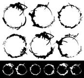 Set of textured, rough and grungy elements isolated on white. Elements with scratchy, sketchy, damaged, ripped, slashed texture. stock illustration Set of textured, rough and grungy elements isolated on white. Elements with scratchy, sketchy, damaged, ripped, slashed texture. stock illustration