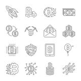 Set of Thin Line Stroke Vector Bitcoin and Cryptocurrency Icons. royalty free illustration Set of Thin Line Stroke Vector Bitcoin and Cryptocurrency Icons. royalty free illustration