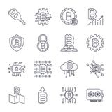 Set of Thin Line Stroke Vector Bitcoin and Cryptocurrency Icons. stock illustration Set of Thin Line Stroke Vector Bitcoin and Cryptocurrency Icons. stock illustration