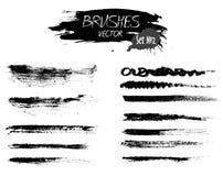 Set two of grunge vector ink strokes or brushes vector illustration Set two of grunge vector ink strokes or brushes vector illustration