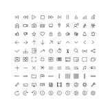 Set universal icons media player, UI, for web and mobile, thin line. royalty free illustration Set universal icons media player, UI, for web and mobile, thin line. royalty free illustration