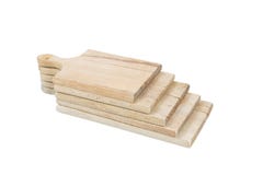 Set of used brown wooden cutting boards standing isolated on white background. Path saved, clipping path. Kitchen and cooking accessories Royalty Free Stock Image Set of used brown wooden cutting boards standing isolated on white background. Path saved, clipping path. Kitchen and cooking accessories Royalty Free Stock Image