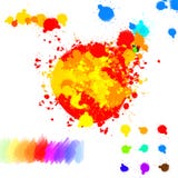 Set of various colorful ink splatter drops Stock Photography Set of various colorful ink splatter drops Stock Photography