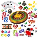 The set of vector casino elements or icons royalty free illustration The set of vector casino elements or icons royalty free illustration